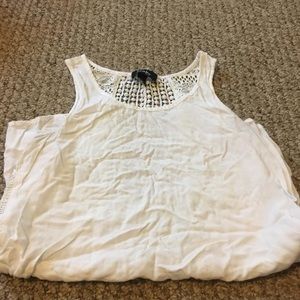 White tank top with detail see through back